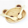 Set de repas enfant bambou (assiette + fourchette + cuillère)